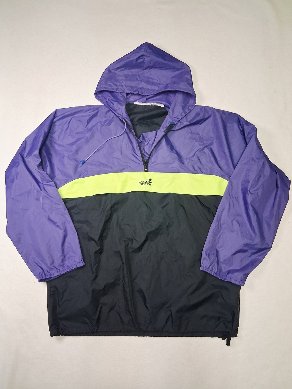 Vintage Canada North Colorblock Windbreaker Jacket Pullover Anorak Hooded